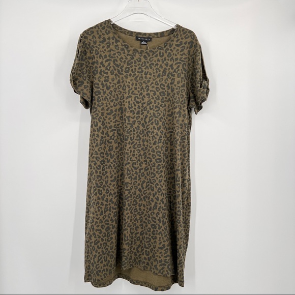 SANCTUARY SO TWISTED T-SHIRT DRESS ANIMAL PRINT  Size XL NWT - Picture 2 of 10